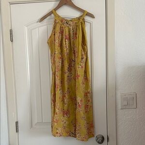 Floral Yellow Women's Dress Made in Italy